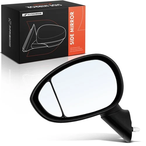 A-Premium Power Mirror w/ Manual Folding & Heated Chrome Driver LH for Fiat 500