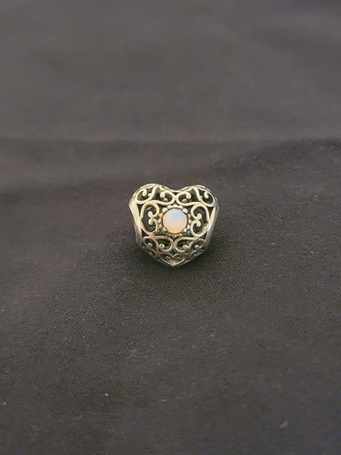 PANDORA October Heart Birthstone Charm, Opal Birthstone Charm ALE 925