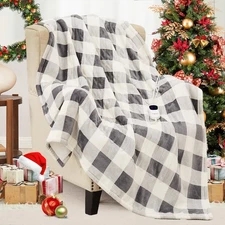 Electric Blanket Heated Queen Size - 84“x90“ Ultra Soft Cozy Flannel Heating ...