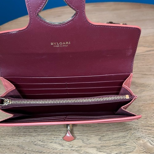 BVLGARI Authentic Diva Dream Long Wallet Pale Coral Pink Leather Clutch - Bild 4 von 15