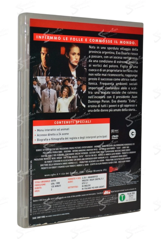 Evita DVD 1996 Alan Parker Madonna Antonio Banderas Biografico Editoriale Ottimo - Bild 2 von 4