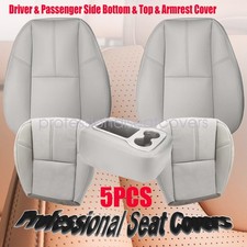 Front Seat Gray Armrest Cover For 2007 08-2014 Chevy Silverado 1500 2500 3500