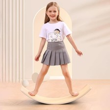 Wooden Balance Board Kids, Natural Wood Wobble Board for Toddlers Kids Chil...