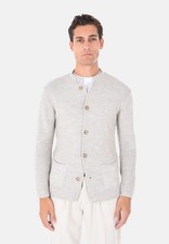 Giacca in Maglia Uomo Invernale Made in Italy Collo Coreana Cardigan con Bottoni