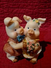 VTG. GIRL & BOY PIG FIGURINES 4