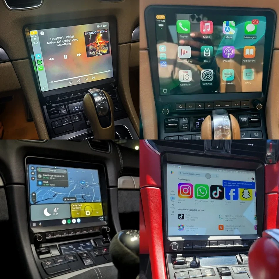 Für Porsche 911 991 718 Cayman Boxster 981 982 Autoradio Carplay Navi Android 14 - Bild 4 von 4