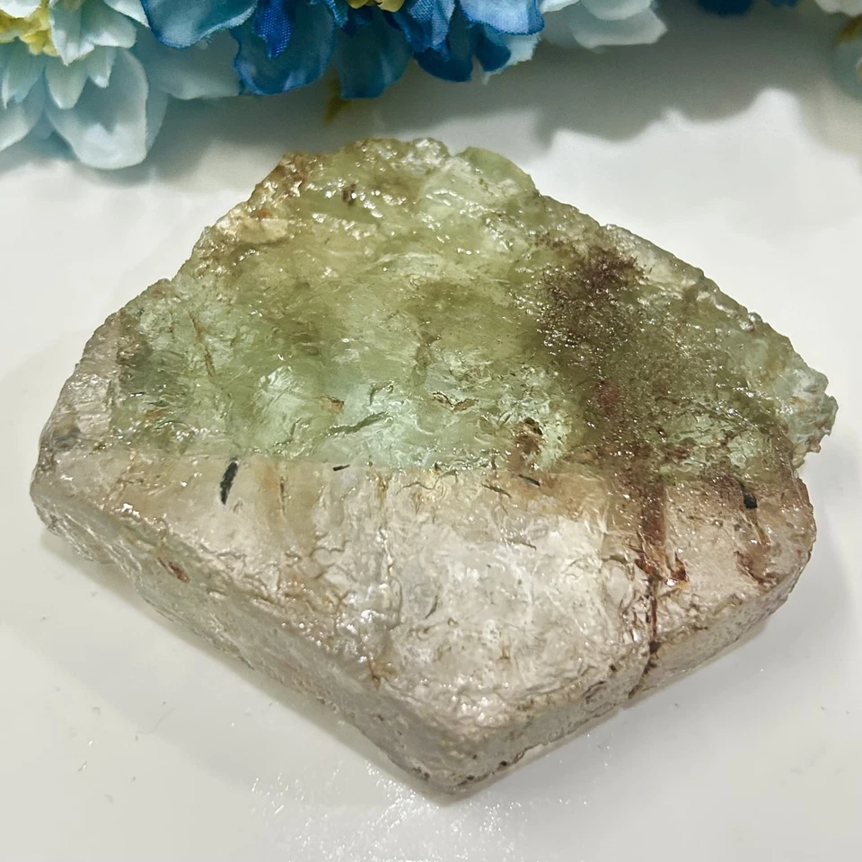 Piedra espécimen cristal aguamorganita bicolor terminada 100 % natural de 840 quilates Foto 3 de 4