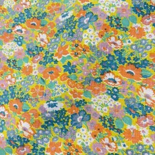 Vintage Liberty? Floral Fabric 2 1/2 Yds by 44" Sewing Groovy 70s Colorful