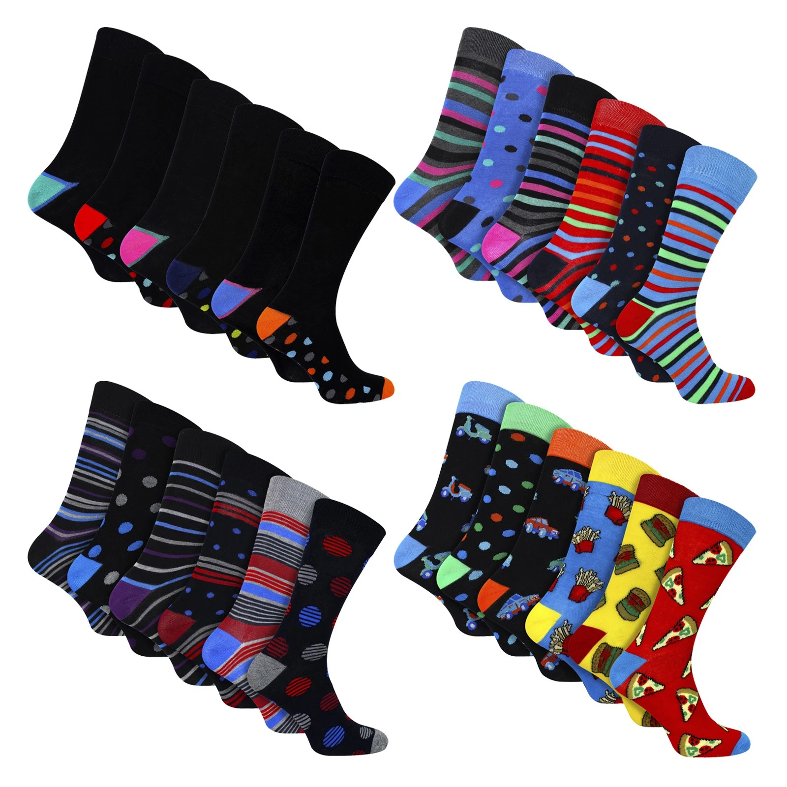 Sock Snob - 6 Pack Mens Design Soft Breathable Socks