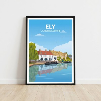 Ely Cambridgeshire Reise Poster Wandbild Kunstdruck gerahmt ungerahmt