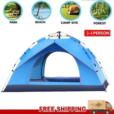 3-4 Person Pop Up Tents Waterproof Windproof Instant Tent for Camping Hiking USA