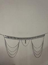 Boho Chic Silver Body Chain Party Sparkling Rhinestone Adjustable Festival Belt