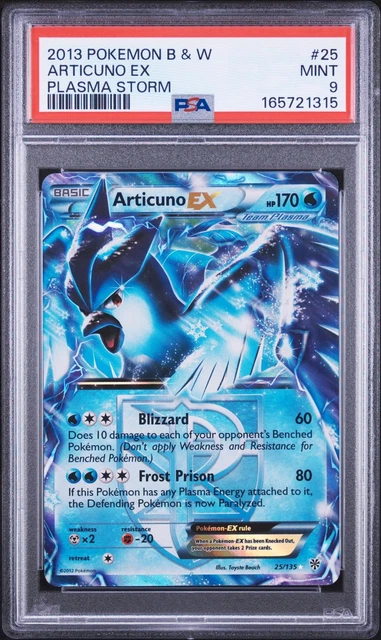 2013 Pokemon Black & White Plasma Storm #25 Articuno Ex Plasma Storm PSA 9