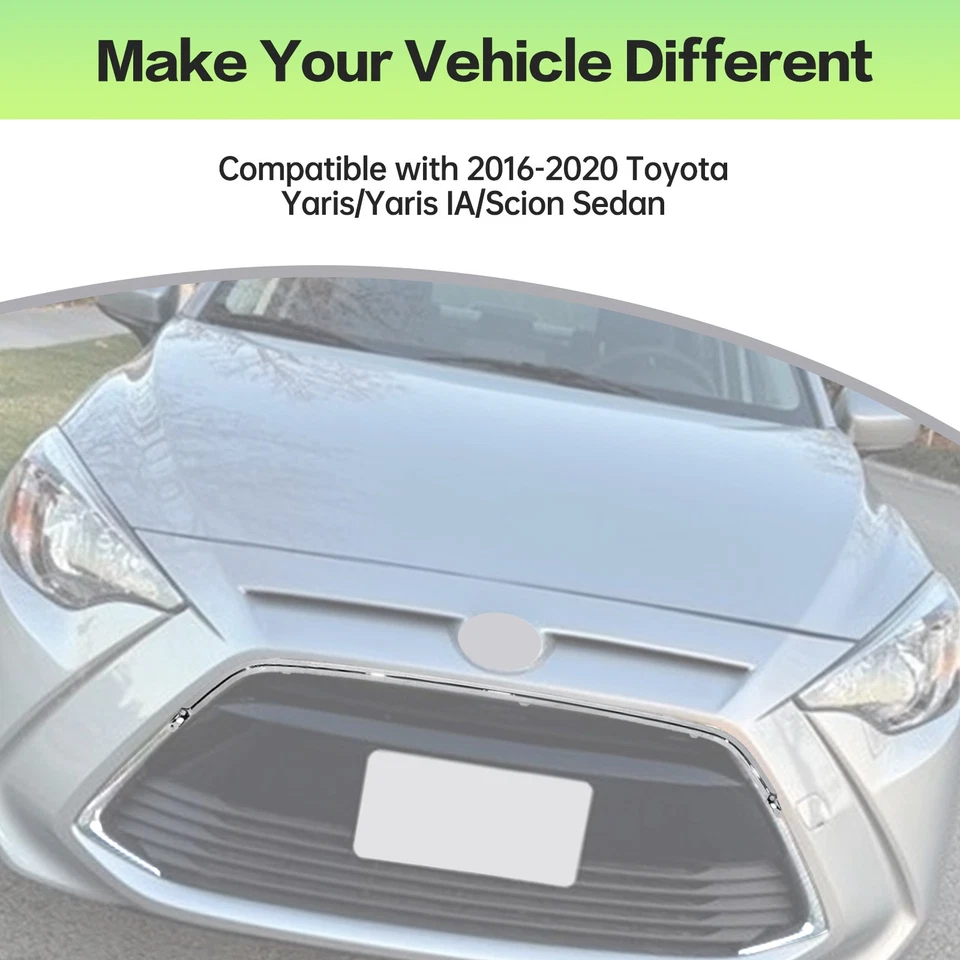 Front Center Grille Trim Chrome For Toyota Yaris/Yaris IA/Scion Sedan 2016-2020 - Imagem 2 de 4