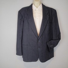 Yves Saint Laurent YSL Vtg Navy Blue Wool Blazer Suit Jacket 2 Button 46 