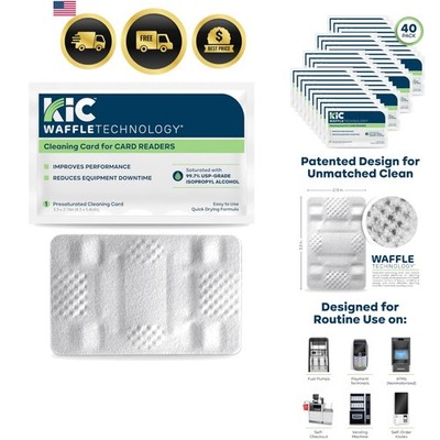 Cleaning Cards for Card Reader Payment Machines 40 Pack Quick Drying Solution