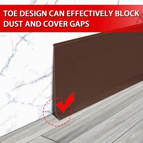 Vinyl Wall Base Baseboard Molding Trim 4" Flexible Self Adhesive Rubber Wall - Picture 4 of 7