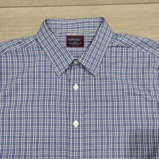 UNTUCKit Shirt Mens Large Blue Check Stretch Performance Long Sleeve Button