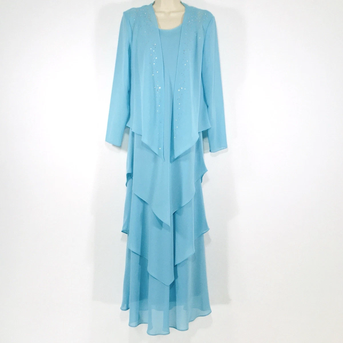 sachin and babi light blue dress Charisma Chiffon Capelet Dress main image 1