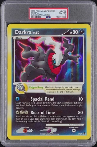 2008 POKEMON DIAMOND & PEARL BLACK STAR JUMBO PROMO #DP24 DARKRAI PSA 8