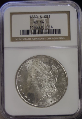 1880 S US Morgan Silver Dollar $1 NGC MS64