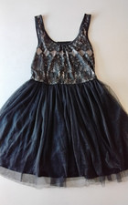 Y2K Wet Seal Black Lace Mesh Tulle Mini Dress M 2000s Goth Fairy Grunge Vintage