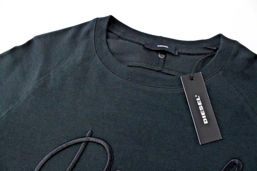 DIESEL F-Gertrude Women's Pullover Sweatshirt M Black Stretch Cotton Logo Top - Picture 4 of 8