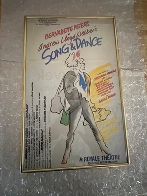 Very Rare Andrew Lloyd Weber Bernadette Peters Song And Dance 80s Framed Poster