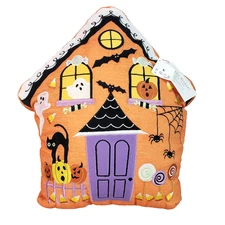 NEW Isaac Mizrahi SPOOKY HAUNTED HOUSE Shaped Down Alternative Halloween Pillow