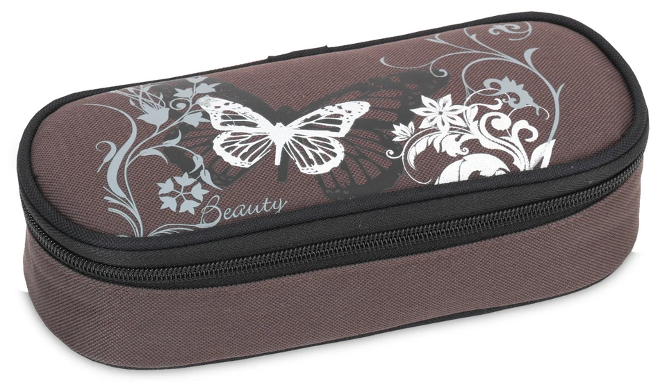 Fabrizio Butterfly Etui Schlamperetui Schlamperrolle Mäppchen braun