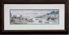 Grant Dolge "Long Harbor" Hand Signed Limited edition FRAMED  Art Seascape New!