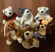 Vintage Coca Cola Plush Bean Bags 90s International Collection Set Lot Of 6