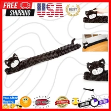 Plush Cat Door Draft Stopper - Door and Window Breeze Guard - Keep Heat in an...