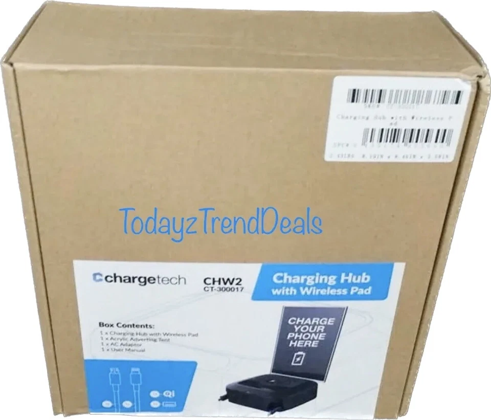 Black Wireless Charging Hub CHW2 With Pad ChargeTech CT-300017 - Image 4 of 4