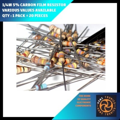 1/4 W 5% Carbon Film Widerstände (1 PACK = 20 STÜCK) Wählen Sie aus Dropdown Menü