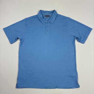 Pebble Beach Men s Short Sleeve Dry-Luxe Performance Polo Blue Xlarge