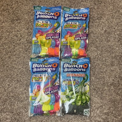 Lot of 4 Bunch O Balloons Rapid-Fill Self-Sealing Water Balloons (4) 100 PACKS