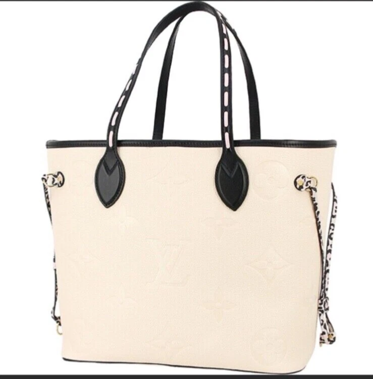 Louis Vuitton Neverfull Tote MM Ivory Empreinte Leather Wild at Heart