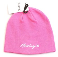 Hurley Pink Script Knit Beanie Women's One Size NWT