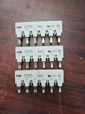 Lot of 3: ABB PS 3/6/16 BP - 3 phase 6 poles 80A for S200U & S200UP - PS3/6/16BP