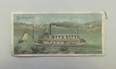 St Jacobs Oil German Remedy A Fairy Afloat Stemboat  Quack Medicine Trade Card