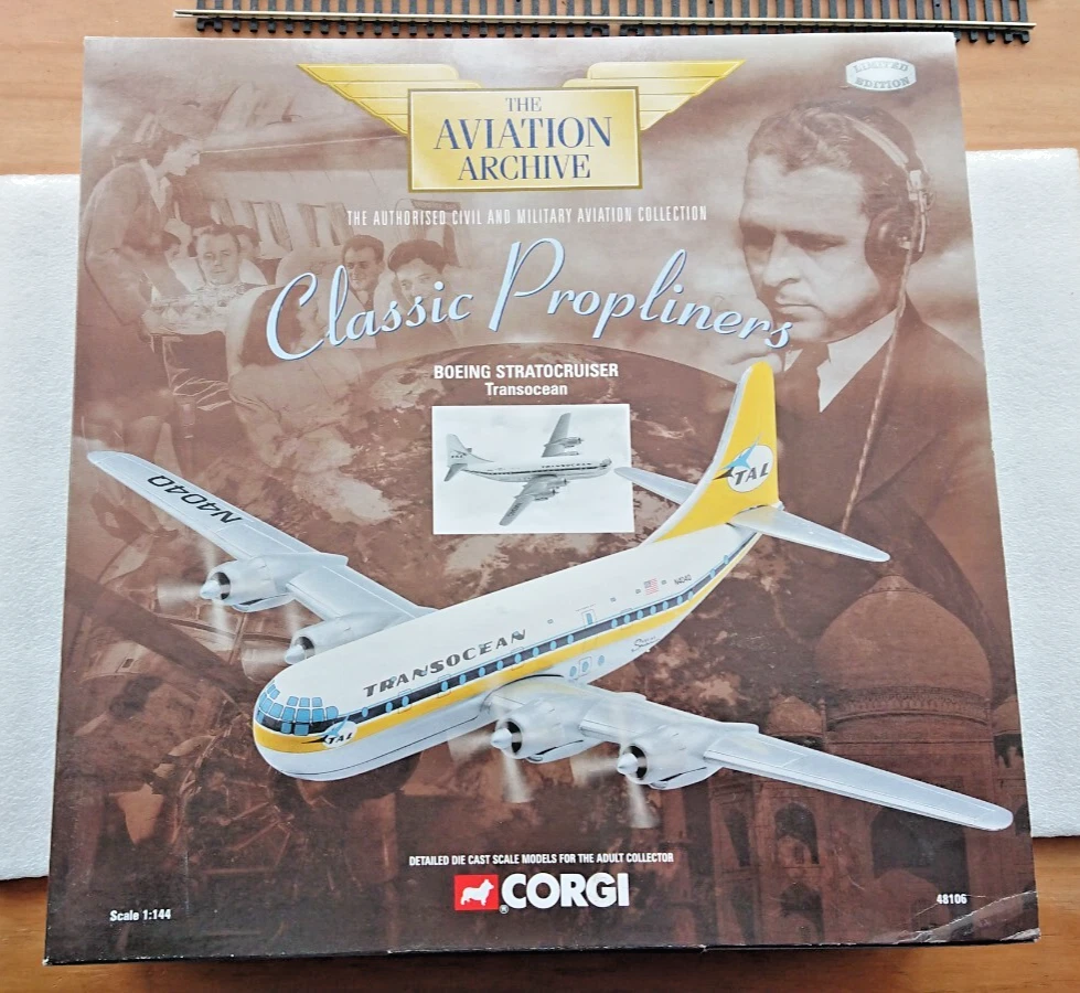 航空機・ヘリコプター Corgi 1/144 Boeing Stratocruiser Corgi 48106 - Stratocruiser Diecast Model, Transocean Airlines, N404Q