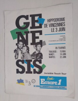 GENESIS Phil Collins INVISIBLE TOUCH Tour in France Clipping 1980's