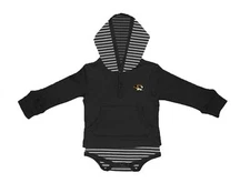 Two Feet Ahead NCAA Missouri Tigers Baby Striped Hooded Sweatshirt Creeper, 18mo