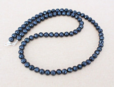 50 cm  Facettierte Schwarz Turmalin Edelstein Kette  6mm, Silber (DKL-22 )