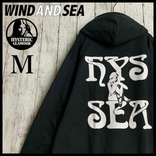 ヒステリックグラマー WIND AND SEA パーカー M ブラック ヴィンダンシ