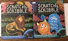 Scratch & Scribble Art Kits by Ooly, LOT of 2, New - Colorful Safari & Monsters