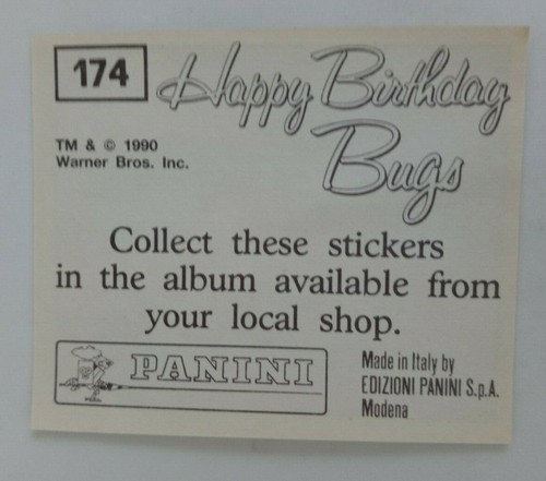 1990 Panini Happy Birthday Bugs (Pick Your Sticker) - Picture 255 of 343