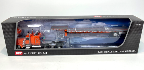 Peterbilt 389 w 63” Flattop Sleeper & Stepdeck Trailer DCP First Gear #60-1399