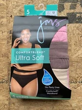 Just My Size Ultra Soft Bikini 5 Panties Womens Size 12 26/28 L